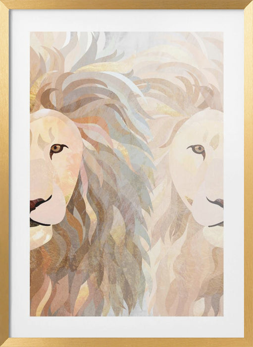 Lion half face 2 Framed Art Wall Decor