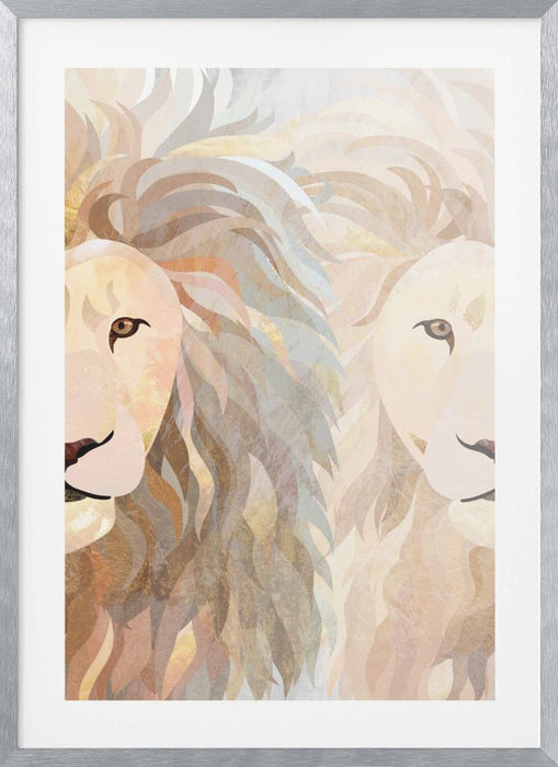 Lion half face 2 Framed Art Wall Decor