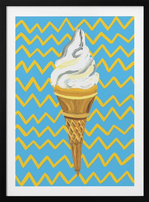 Ice Cream Blue Framed Art Wall Decor