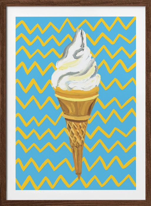 Ice Cream Blue Framed Art Wall Decor