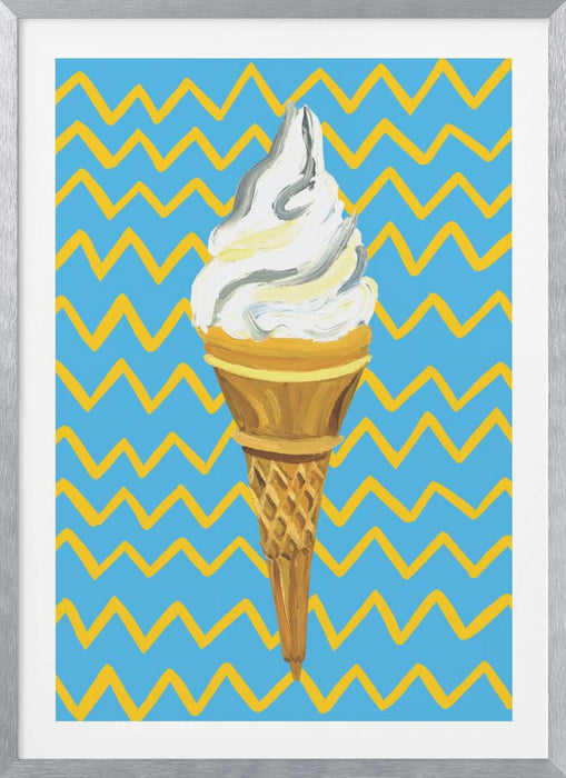 Ice Cream Blue Framed Art Wall Decor