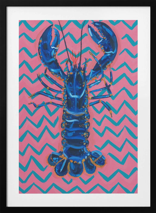 Lobster On Zigzag Framed Art Wall Decor