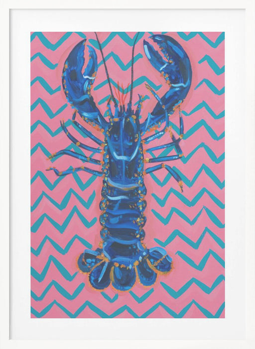 Lobster On Zigzag Framed Art Wall Decor