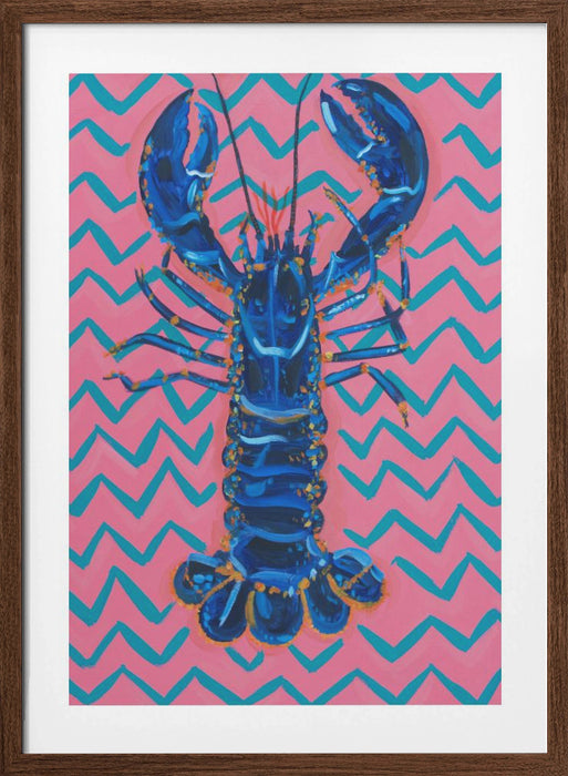 Lobster On Zigzag Framed Art Wall Decor