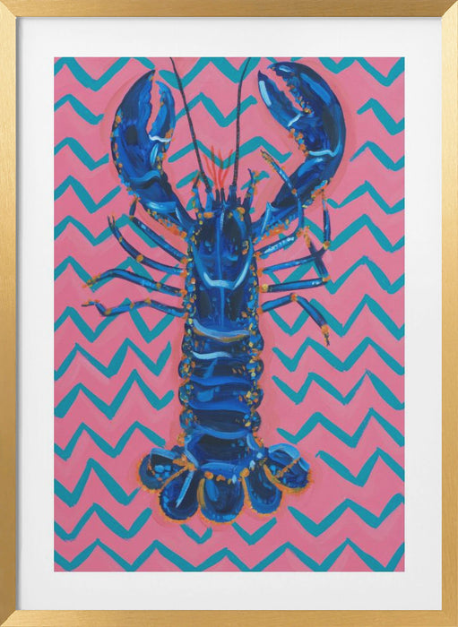 Lobster On Zigzag Framed Art Wall Decor