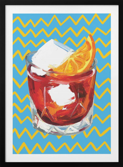 Negroni Blue Framed Art Wall Decor