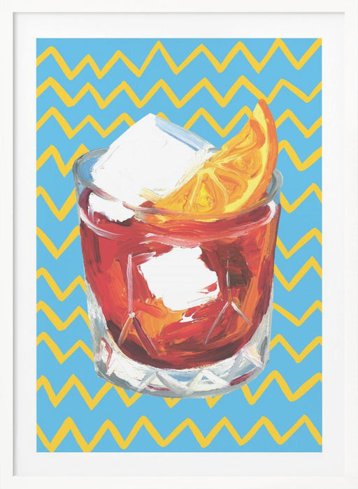 Negroni Blue Framed Art Wall Decor