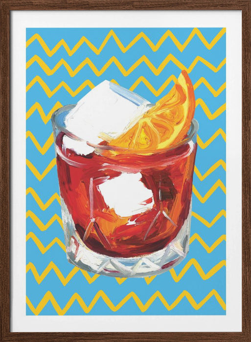 Negroni Blue Framed Art Wall Decor