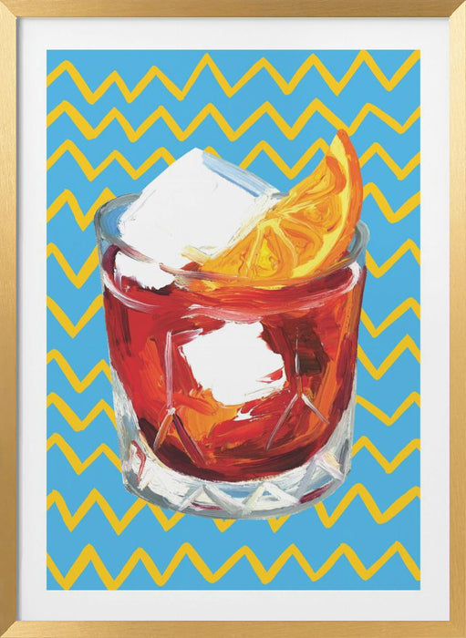 Negroni Blue Framed Art Wall Decor