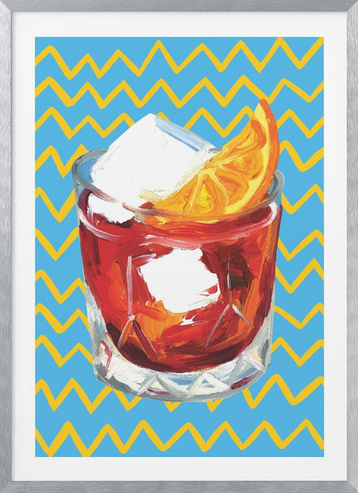 Negroni Blue Framed Art Wall Decor