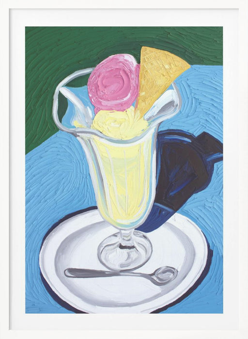 Raspberry and Vanilla Ice Cream Framed Art Wall Decor