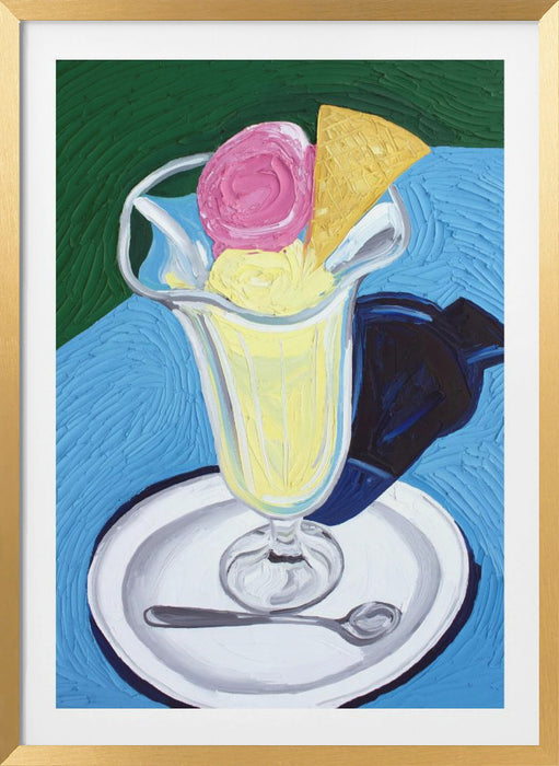 Raspberry and Vanilla Ice Cream Framed Art Wall Decor