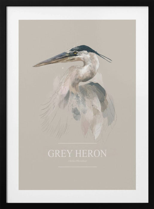 Grey Heron Framed Art Wall Decor