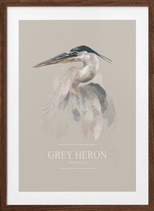 Grey Heron Framed Art Wall Decor