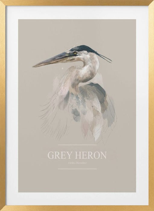 Grey Heron Framed Art Wall Decor