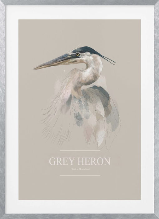 Grey Heron Framed Art Wall Decor