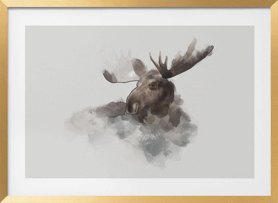 Elk Landscape Framed Art