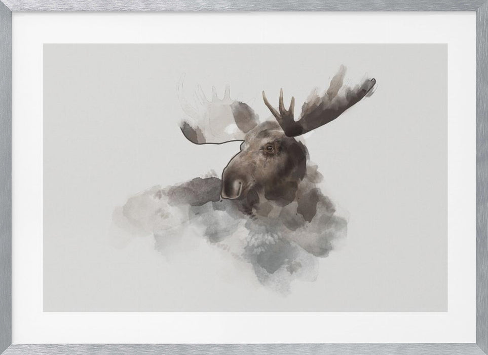 Elk Landscape Framed Art