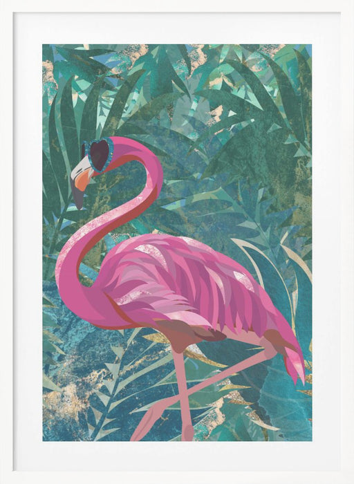 Flamingo in the Jungle Framed Art Modern Wall Decor