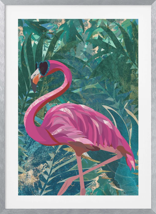 Flamingo in the Jungle Framed Art Modern Wall Decor