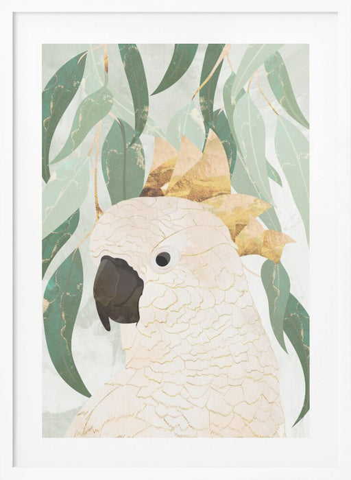 Sydney Opera Cockatoo with Eucalyptus Framed Art Wall Decor