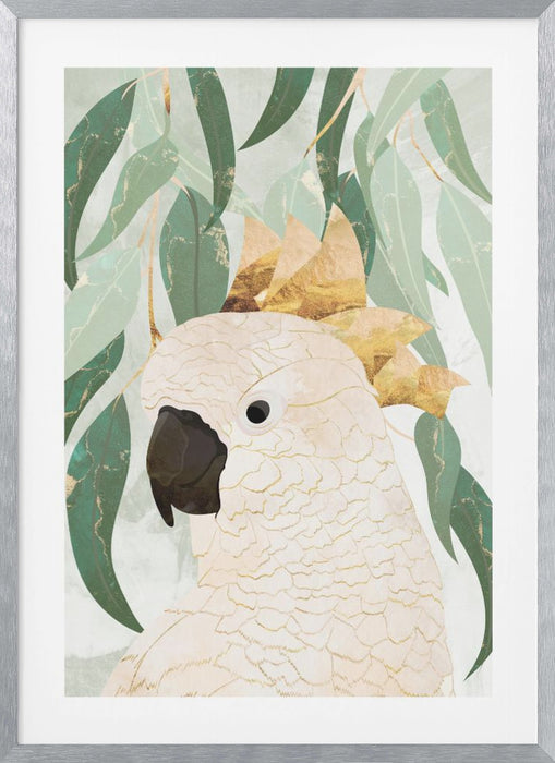 Sydney Opera Cockatoo with Eucalyptus Framed Art Wall Decor