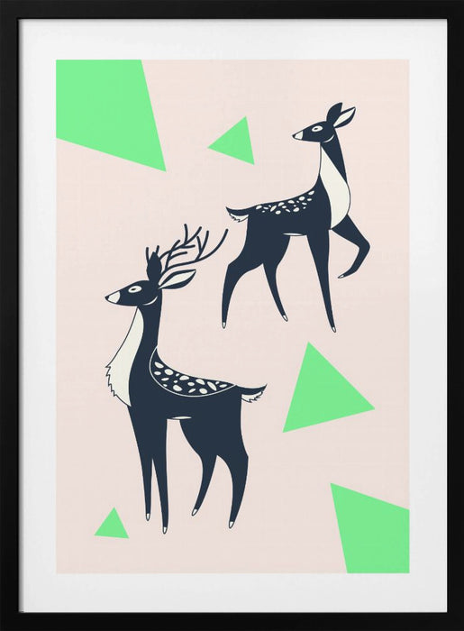 Abstract Deer #2 Framed Art Modern Wall Decor