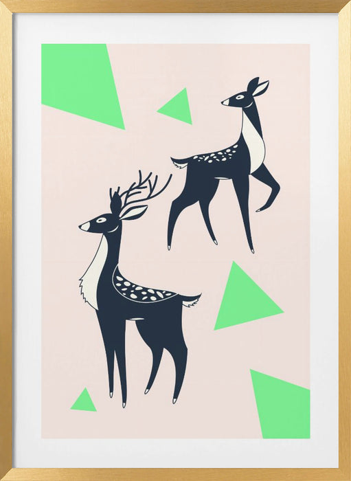 Abstract Deer #2 Framed Art Modern Wall Decor