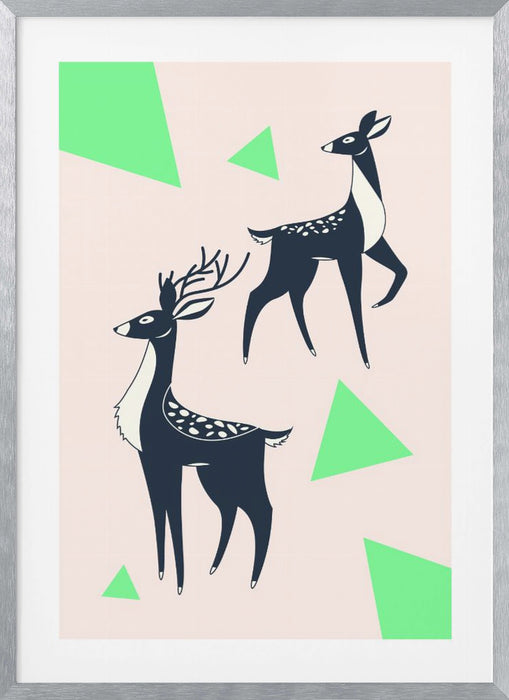 Abstract Deer #2 Framed Art Modern Wall Decor