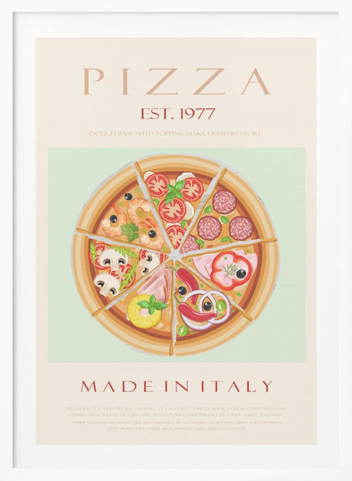 Pizza est. 1977 Framed Art Modern Wall Decor