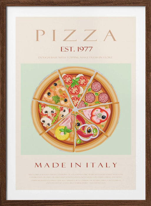 Pizza est. 1977 Framed Art Modern Wall Decor