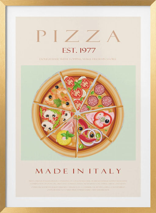 Pizza est. 1977 Framed Art Modern Wall Decor