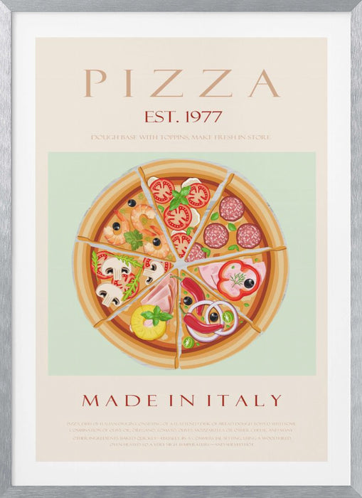 Pizza est. 1977 Framed Art Modern Wall Decor