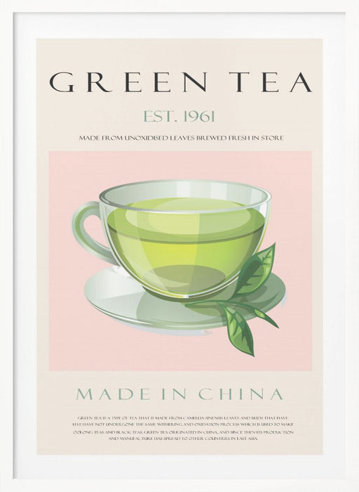 Green Tea Est. 1961 Framed Art Wall Decor