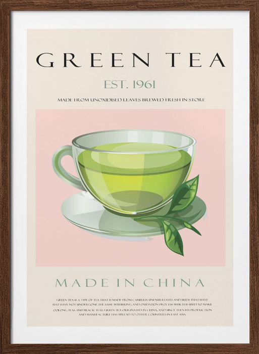 Green Tea Est. 1961 Framed Art Wall Decor