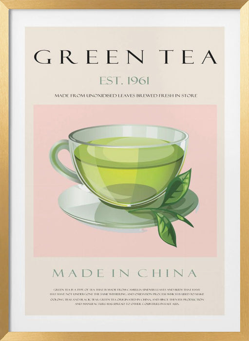 Green Tea Est. 1961 Framed Art Wall Decor