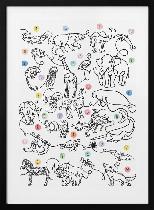 The Animal Alphabet Framed Art Wall Decor