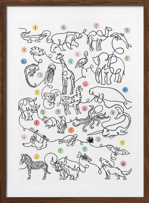 The Animal Alphabet Framed Art Wall Decor