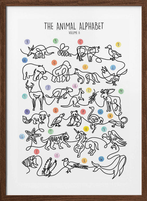 The Animal Alphabet Volume 2 Framed Art Wall Decor