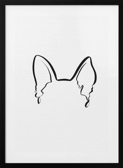 Dog Ears (German Shepherd) Framed Art Wall Decor