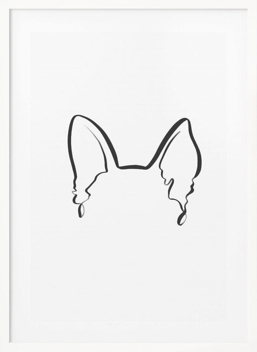 Dog Ears (German Shepherd) Framed Art Wall Decor