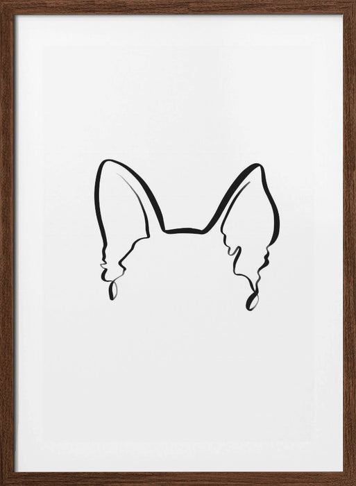 Dog Ears (German Shepherd) Framed Art Wall Decor