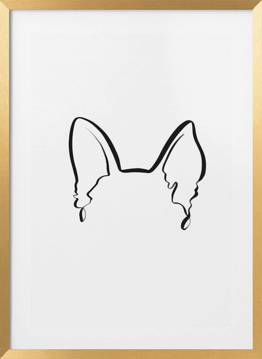 Dog Ears (German Shepherd) Framed Art Wall Decor