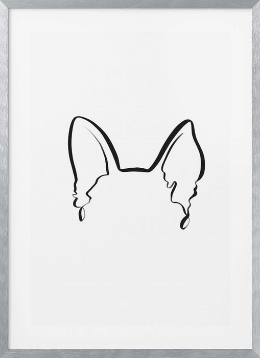 Dog Ears (German Shepherd) Framed Art Wall Decor