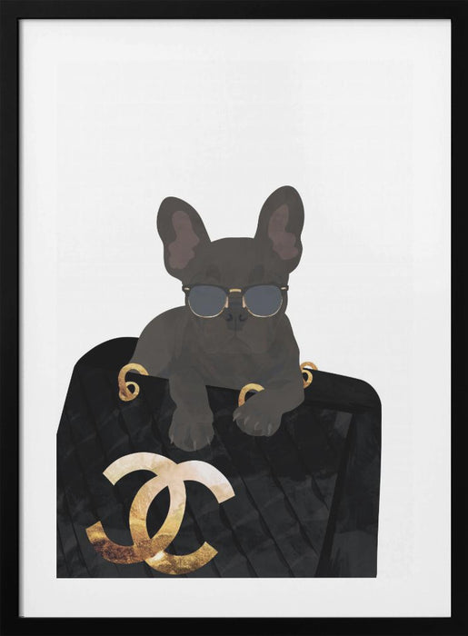 Frenchie in the bag Framed Art Wall Decor