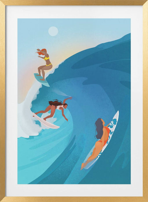 Surfers Framed Art Wall Decor