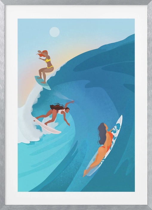 Surfers Framed Art Wall Decor