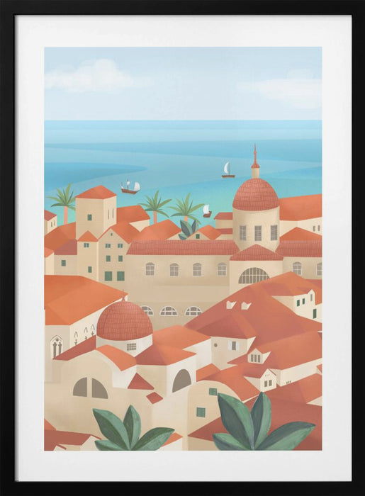 Dubrovnik Old Town Framed Art Modern Wall Decor