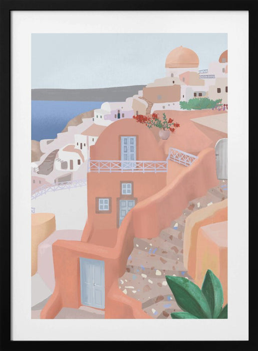 Santorini Framed Art Modern Wall Decor