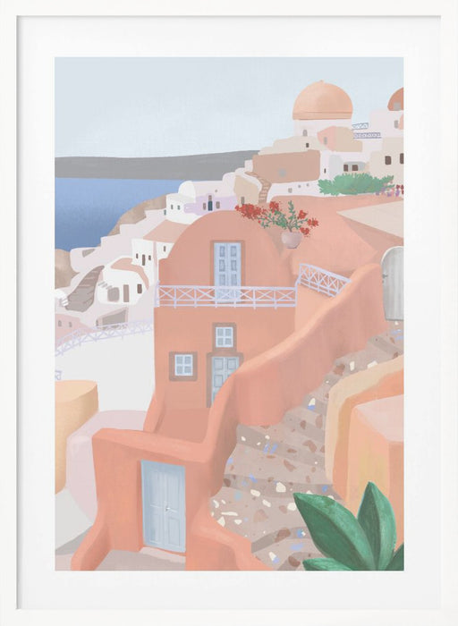 Santorini Framed Art Modern Wall Decor